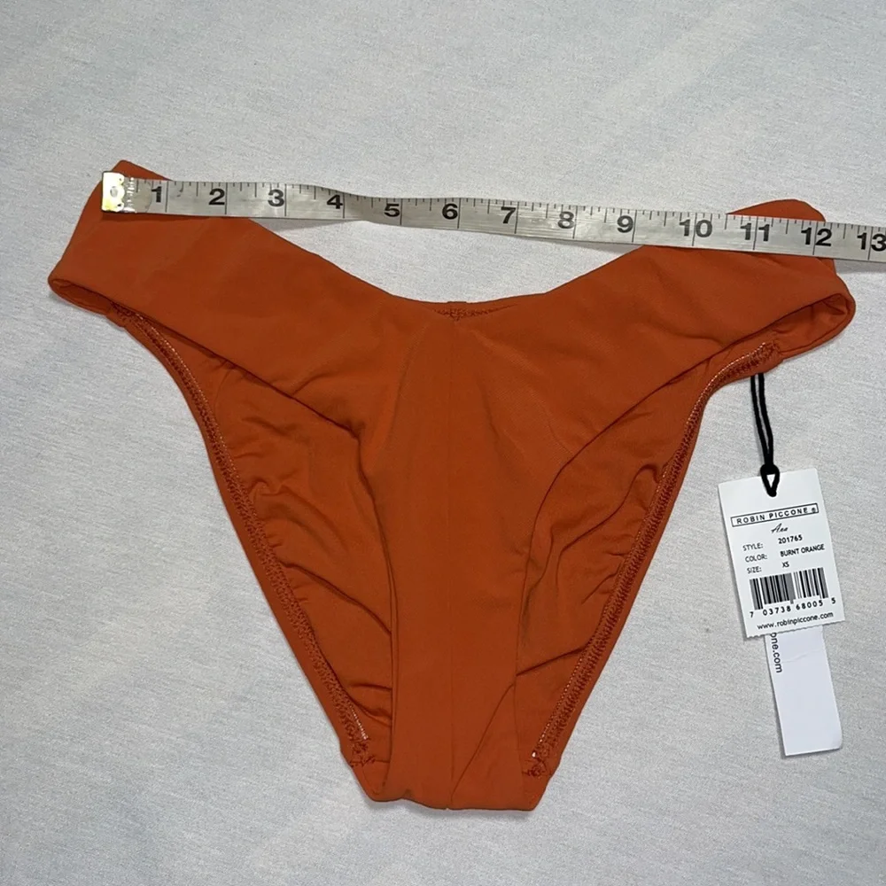ROBIN PICCONE AVA BURNT ORANGE HIGH LEG BOTTOM Sz XS - Picture 6 of 9